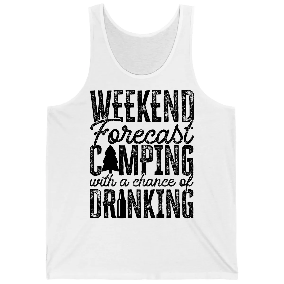 Weekend Camping With a Chance of Drinking Tank in White