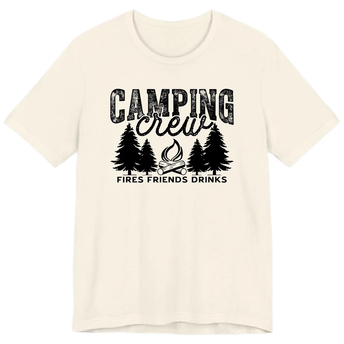 Camping Vibes Fires Friends Drinks Premium T-Shirt in Natural
