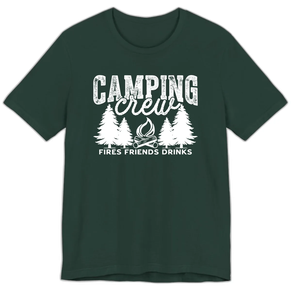 Camping Vibes Fires Friends Drinks Premium T-Shirt in Forest