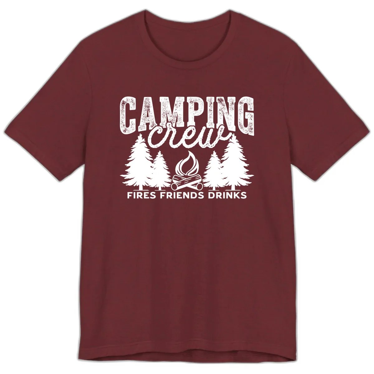 Camping Vibes Fires Friends Drinks Premium T-Shirt in Heather Cardinal