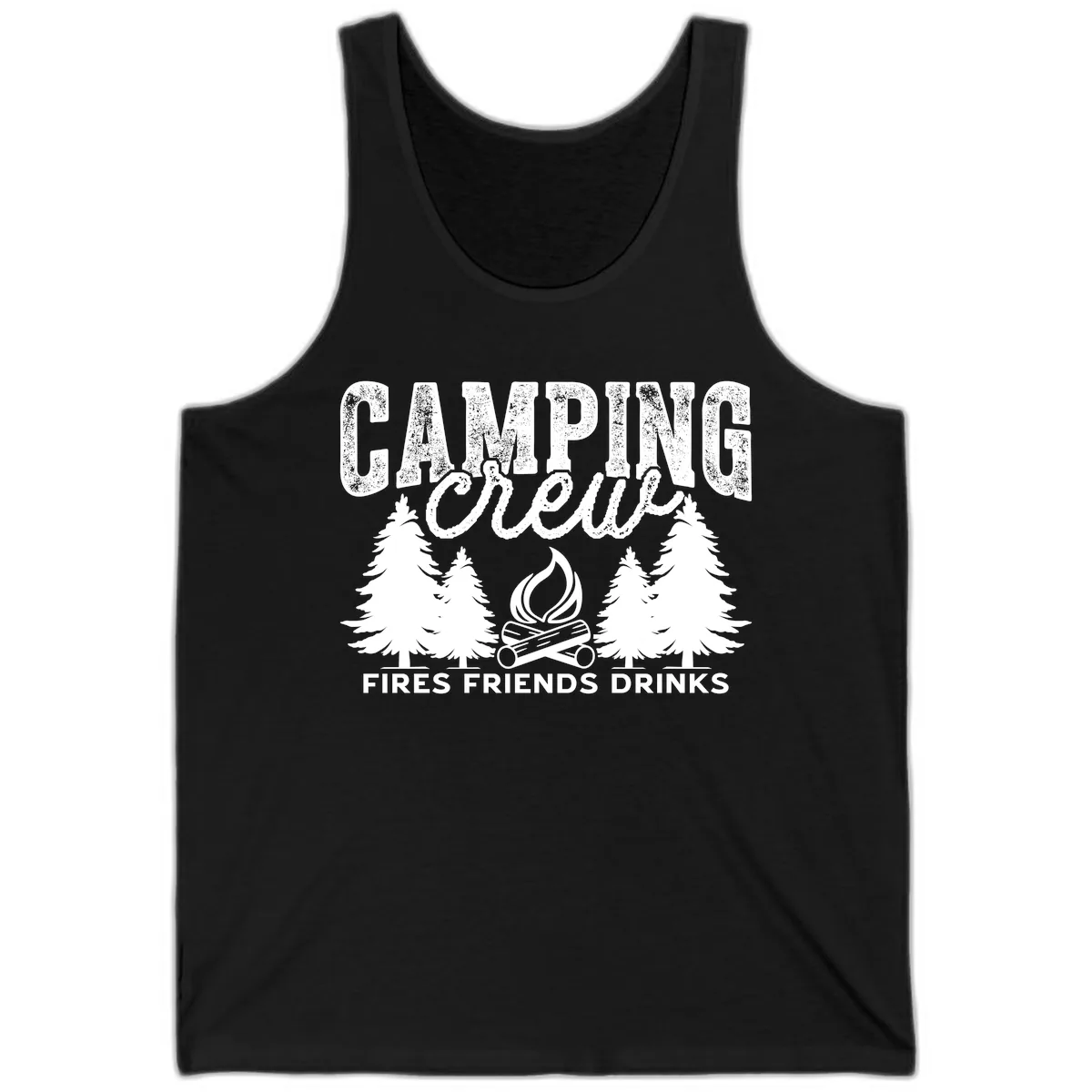 Camping Vibes Fires Friends Drinks Tank in Black