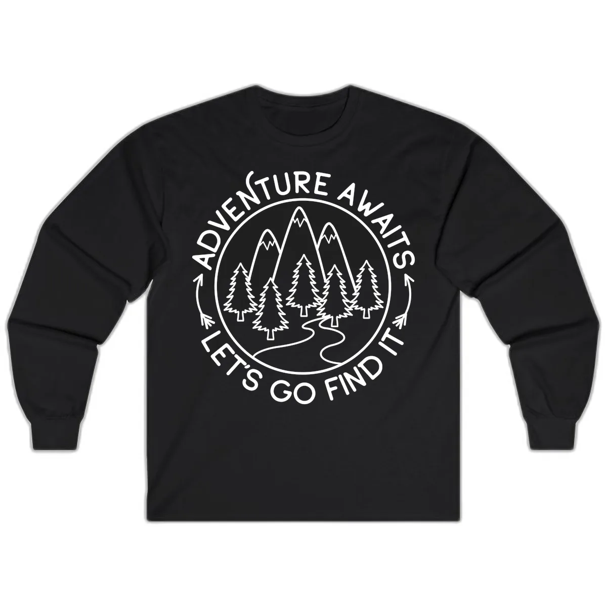 Adventure Awaits Let's Go Find It Long Sleeve in Black