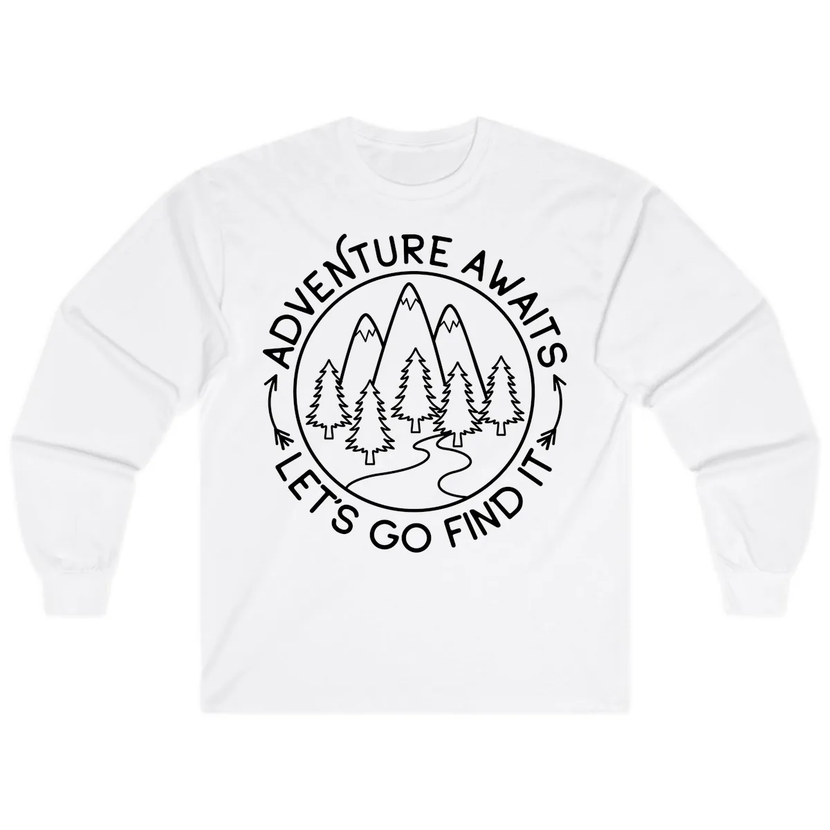 Adventure Awaits Let's Go Find It Long Sleeve in White