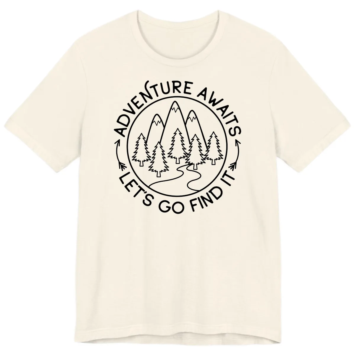 Adventure Awaits Let's Go Find It Premium T-Shirt in Natural