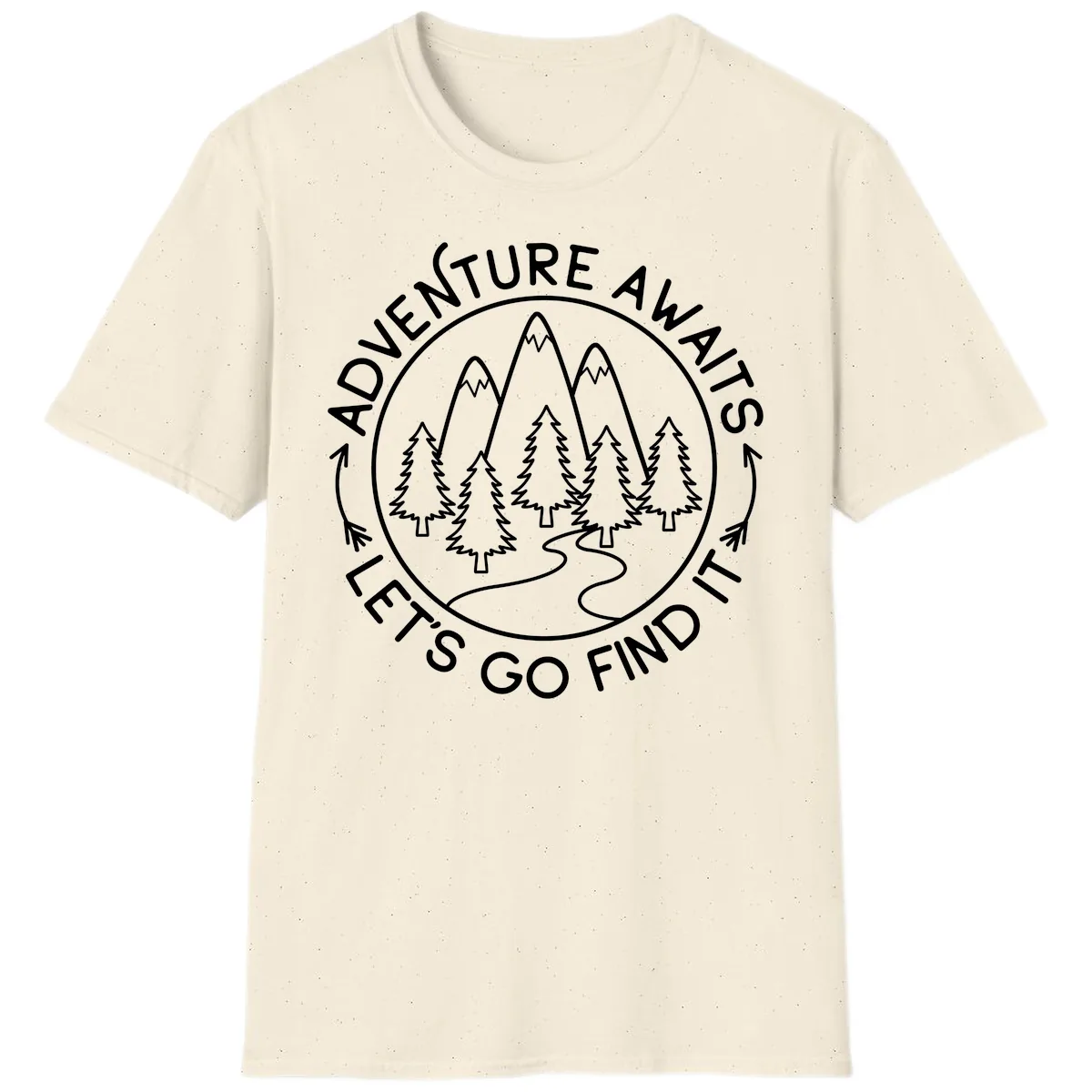 Adventure Awaits Let's Go Find It T-Shirt in Natural