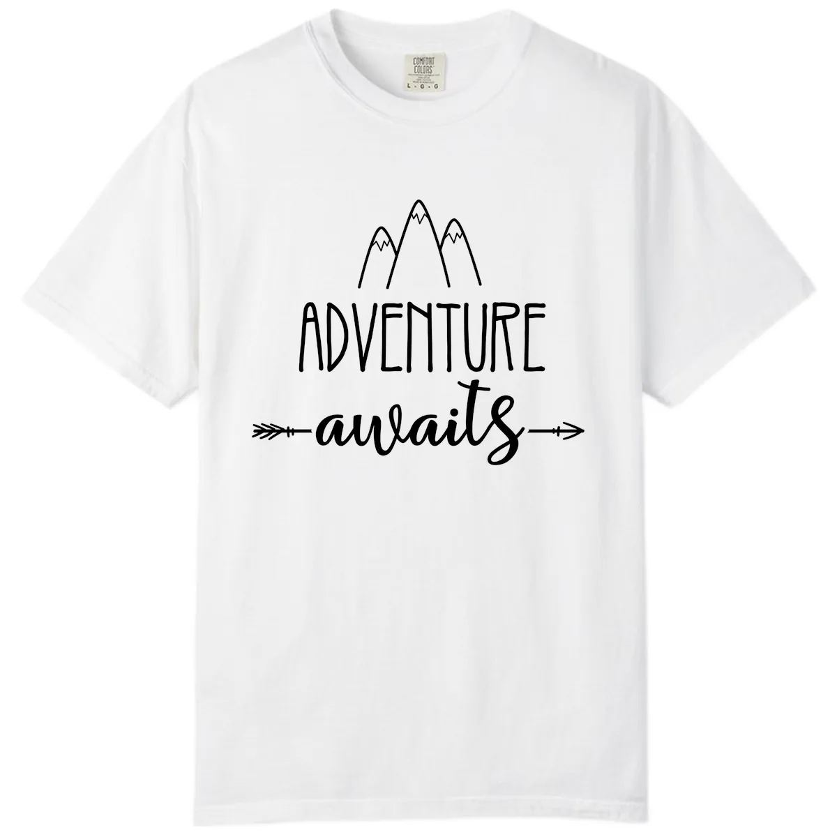Adventure Awaits Mountains Comfort Color in White
