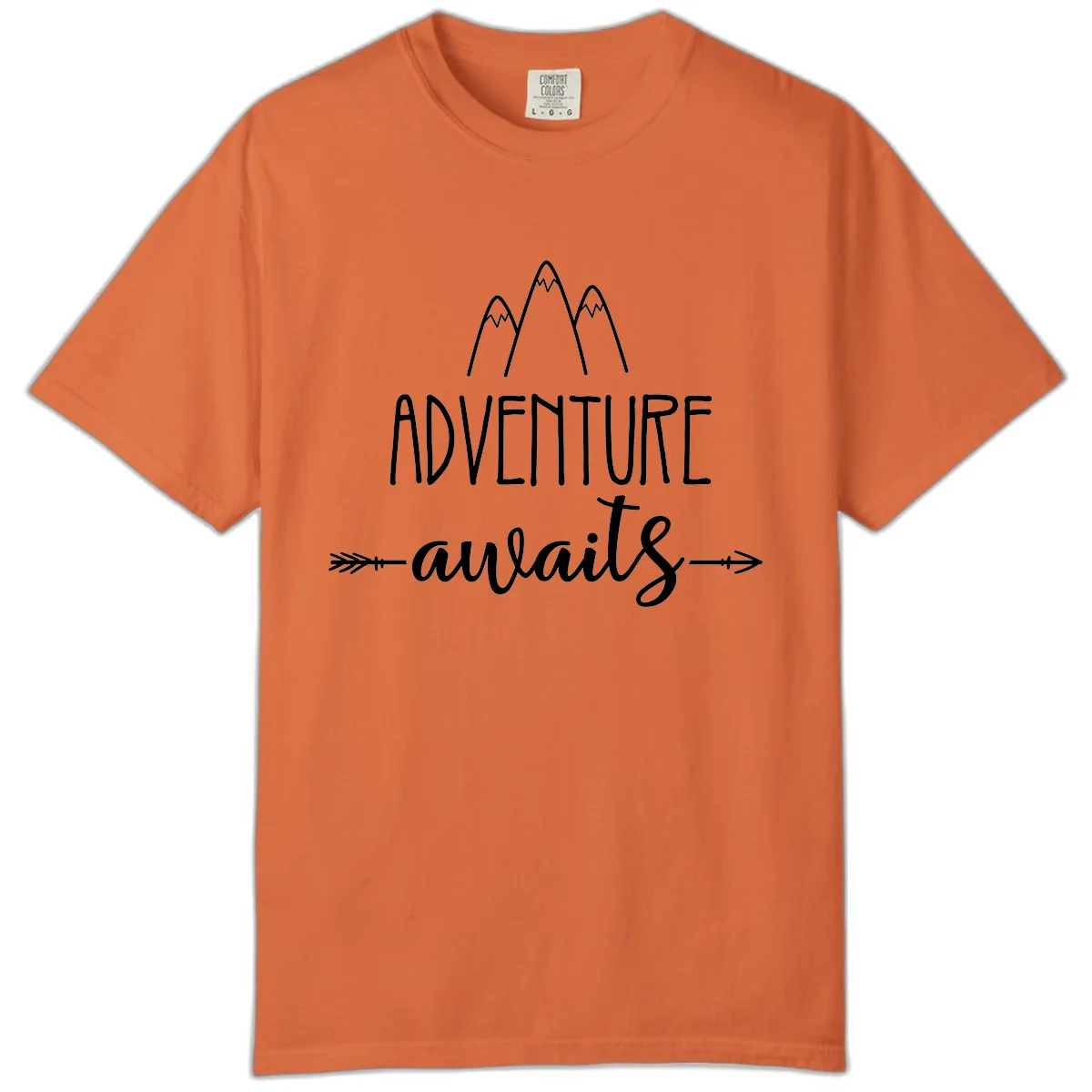 Adventure Awaits Mountains Comfort Color in Burnt Orange