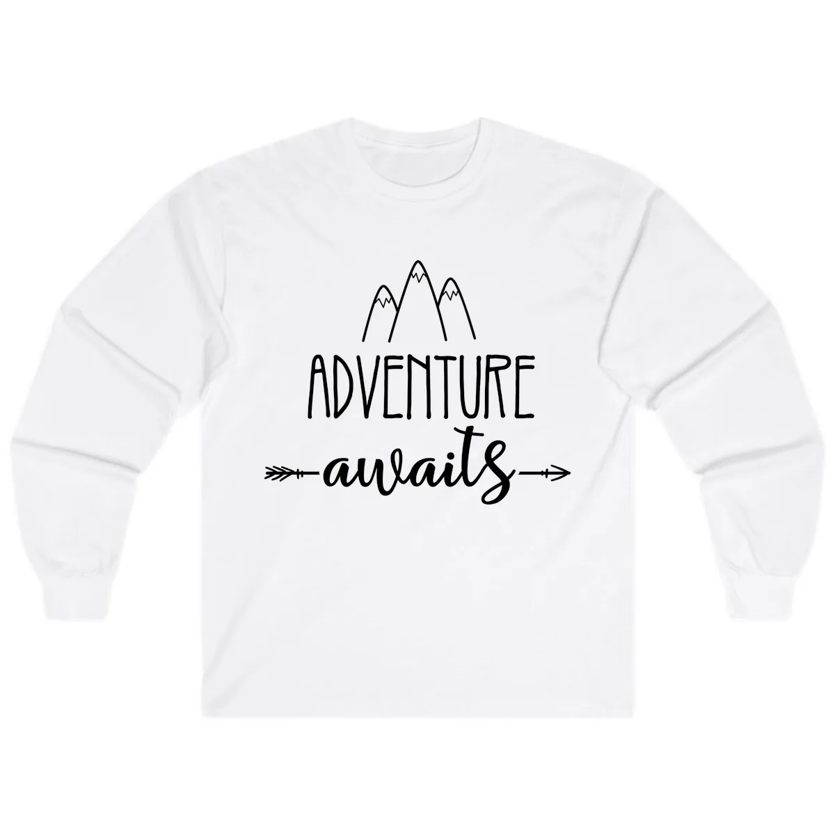Adventure Awaits Mountains Long Sleeve in White