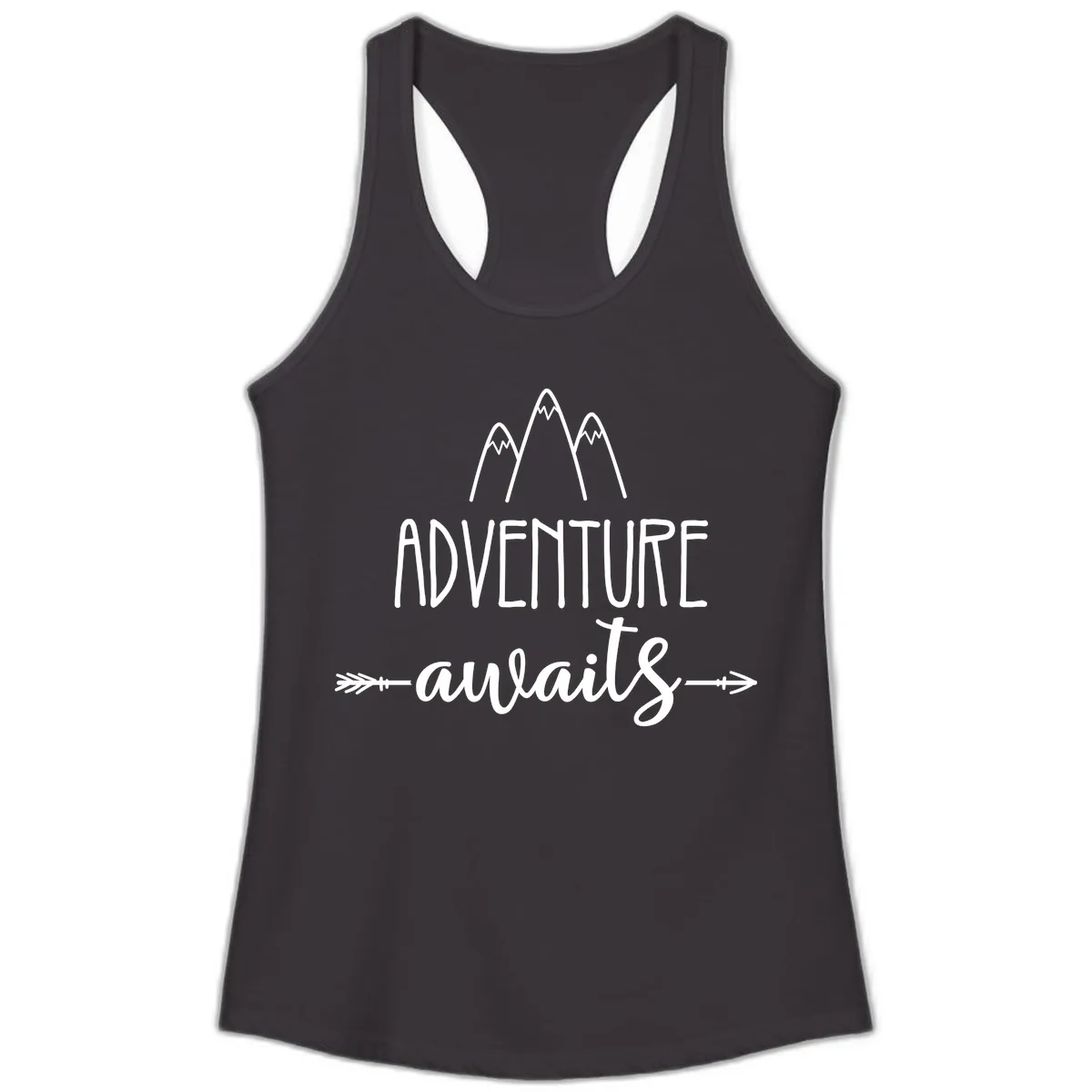 Adventure Awaits Mountains Ladies Tank in Black