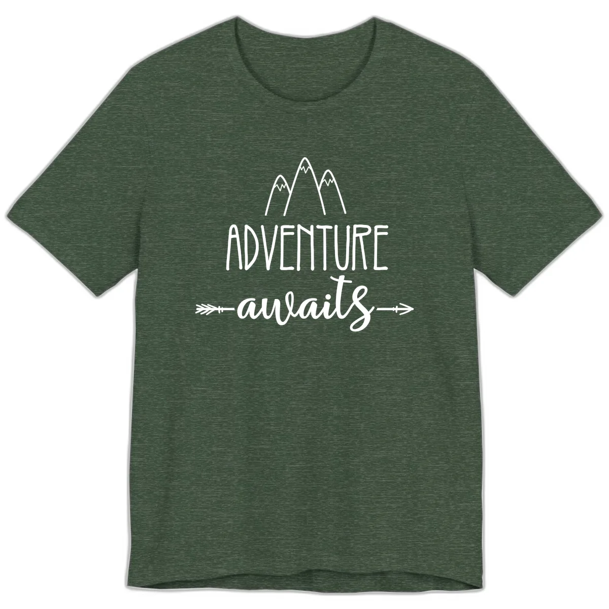 Adventure Awaits Mountains Premium T-Shirt in Heather Forest