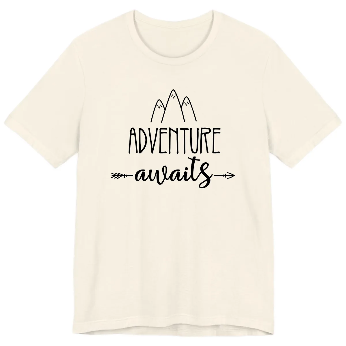 Adventure Awaits Mountains Premium T-Shirt in Natural