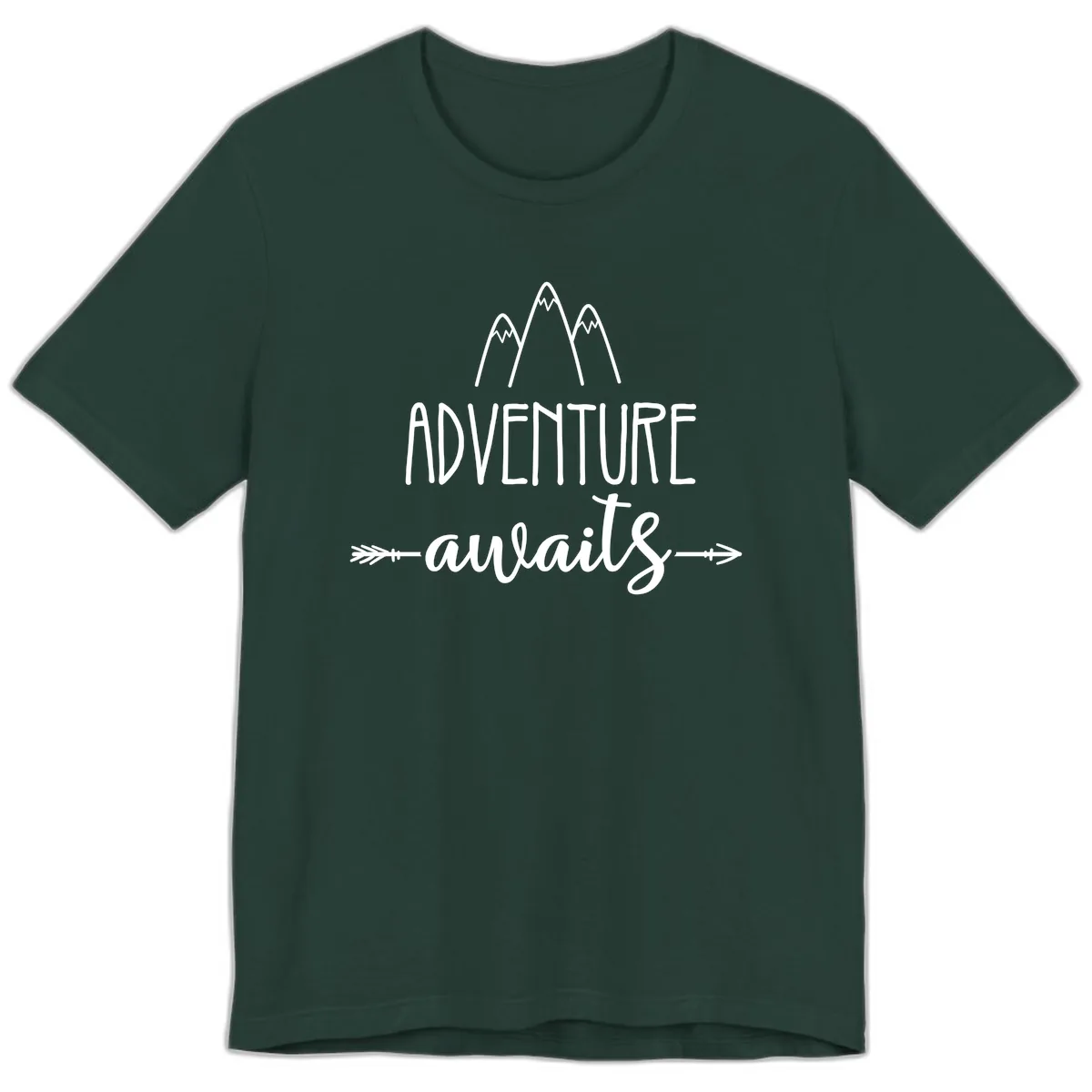Adventure Awaits Mountains Premium T-Shirt in Forest