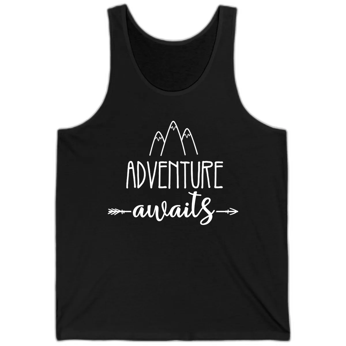 Adventure Awaits Mountains Tank in Black