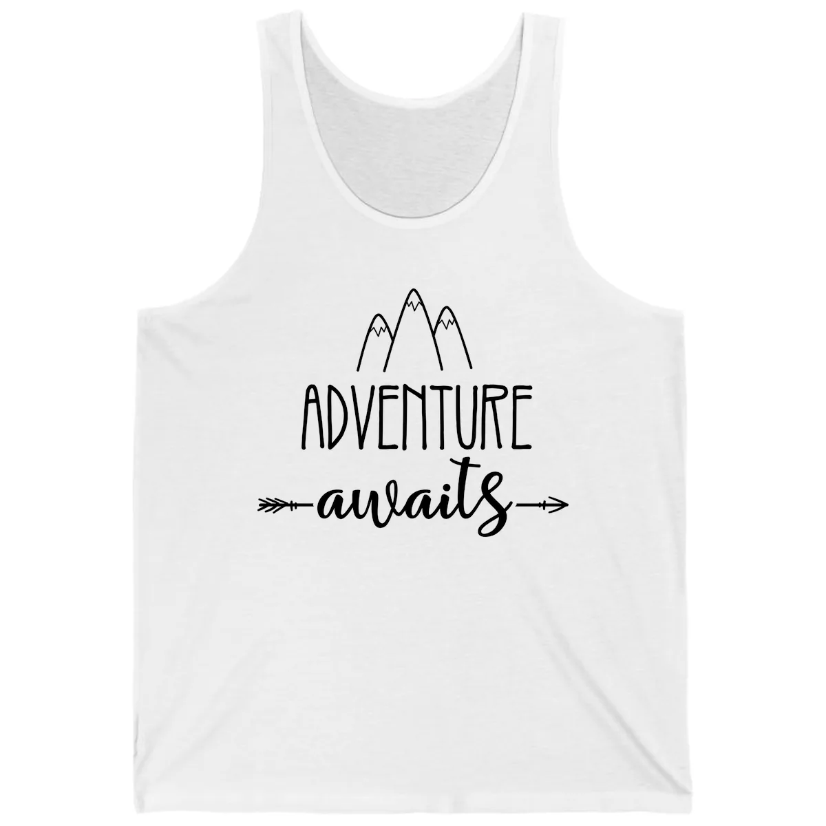 Adventure Awaits Mountains Tank in White