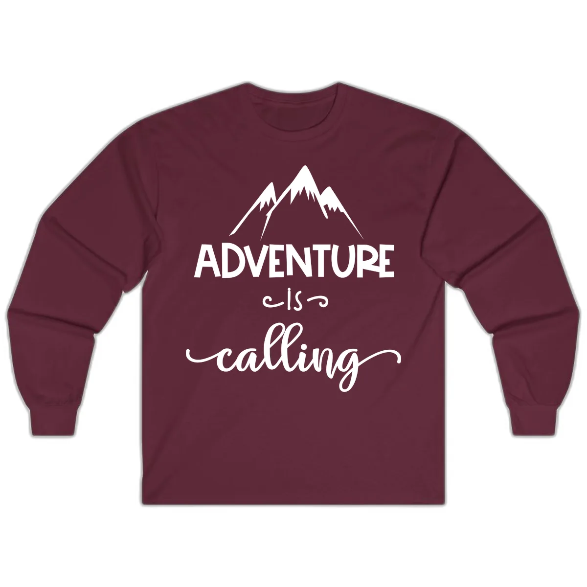 Adventure Is Calling Long Sleeve in Maroon