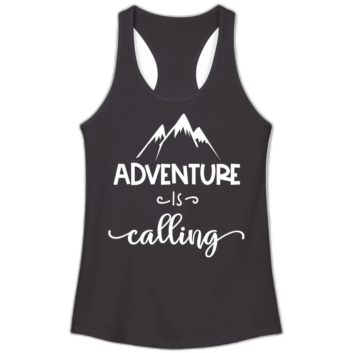 Adventure Is Calling Ladies Tank in Black