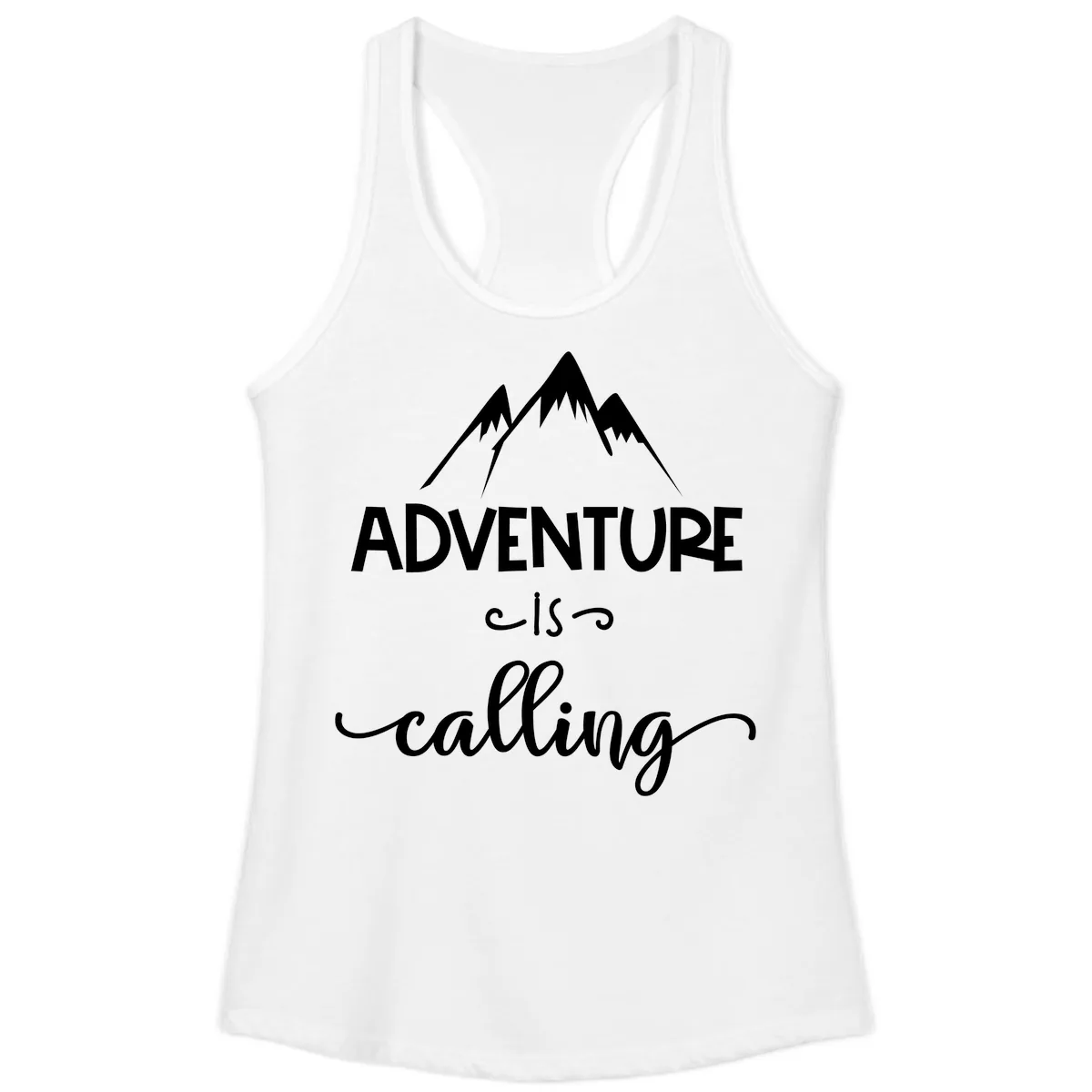 Adventure Is Calling Ladies Tank in White