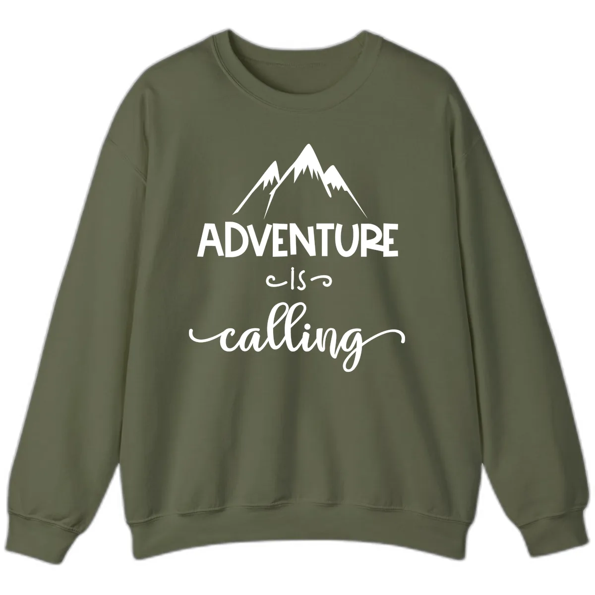 Adventure Is Calling Sweatshirt in Military Green