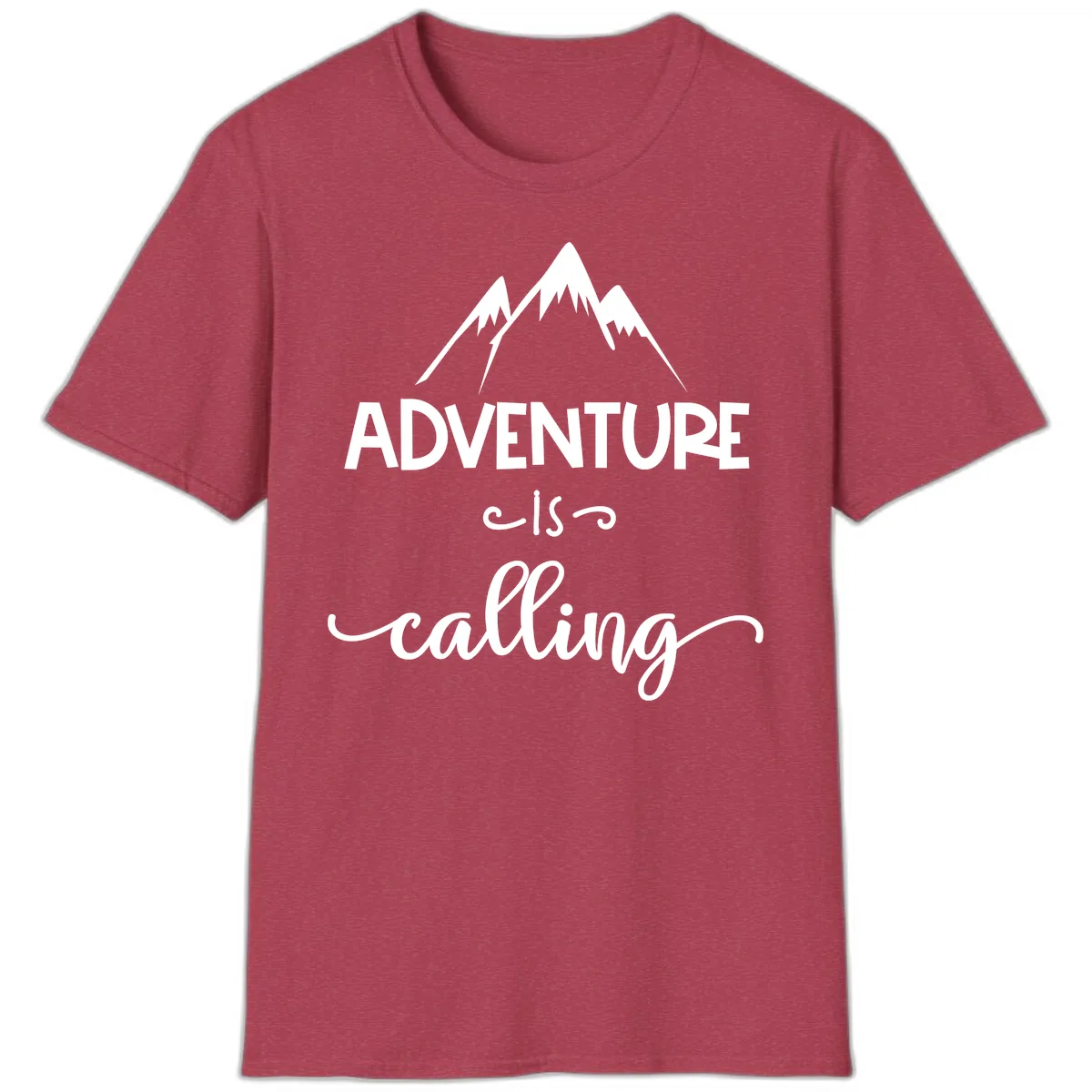 Adventure Is Calling T-Shirt in Heather Cardinal