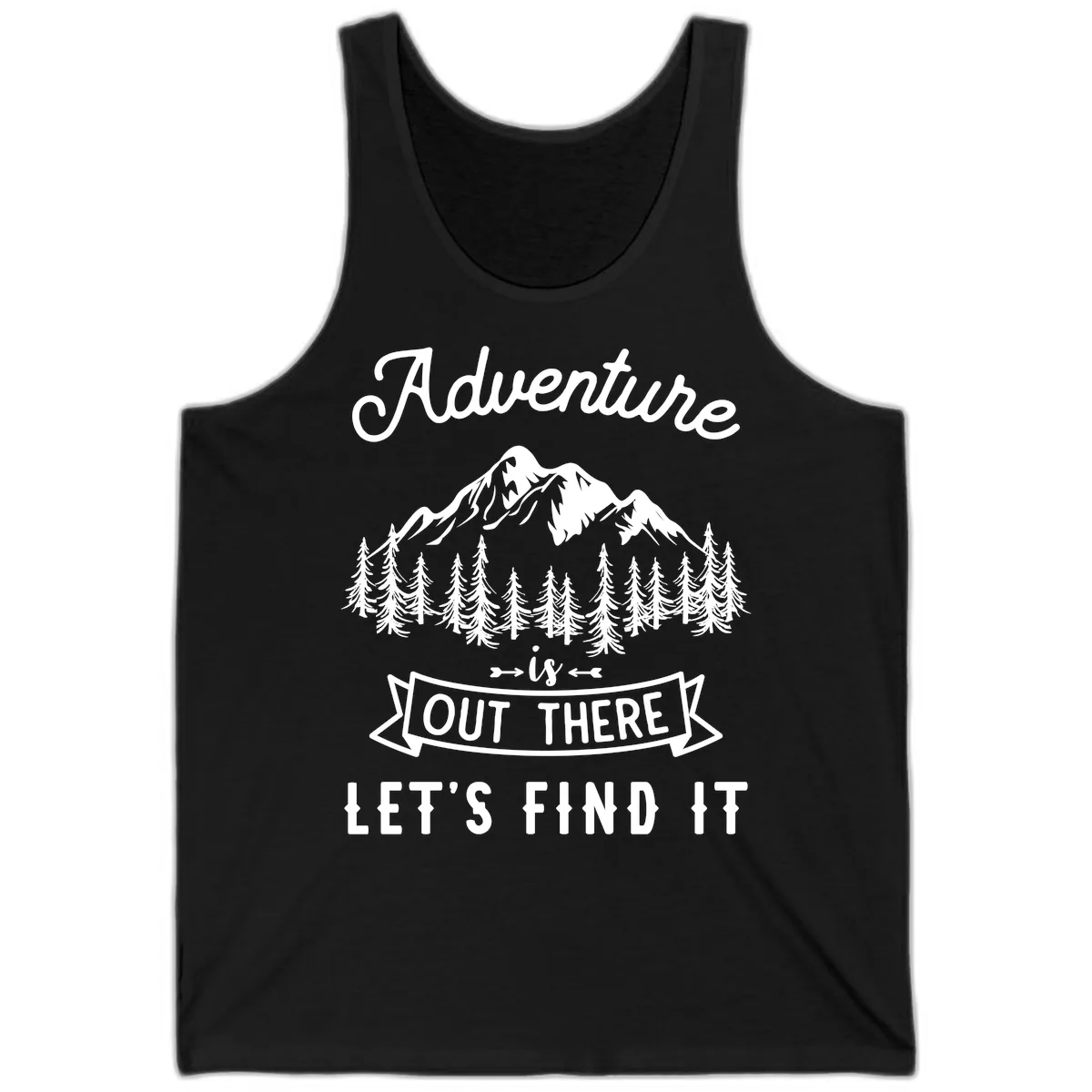 Adventure Is Out There Let's Find It Tank in Black