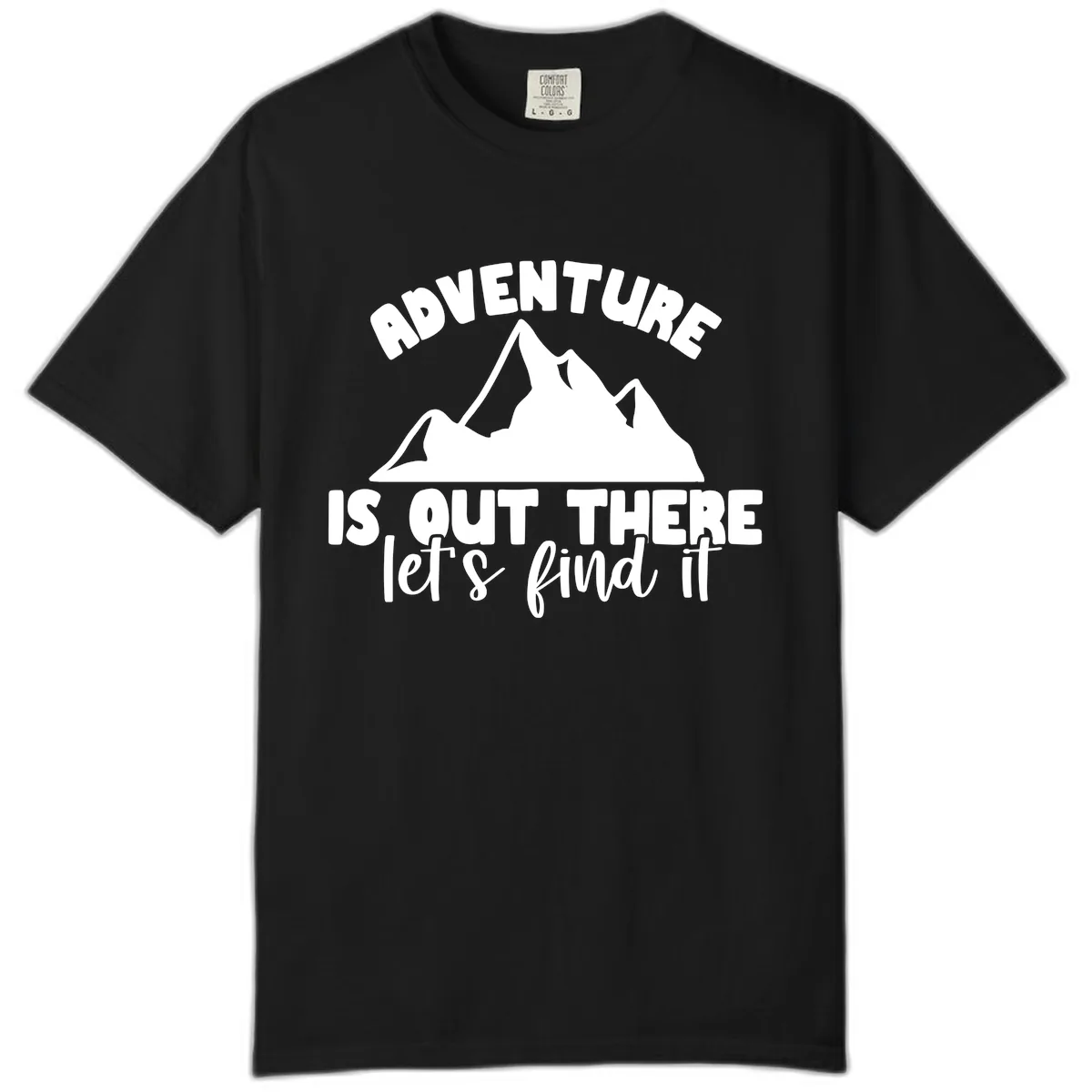 Adventure Is Out There Mountain Comfort Color in Black