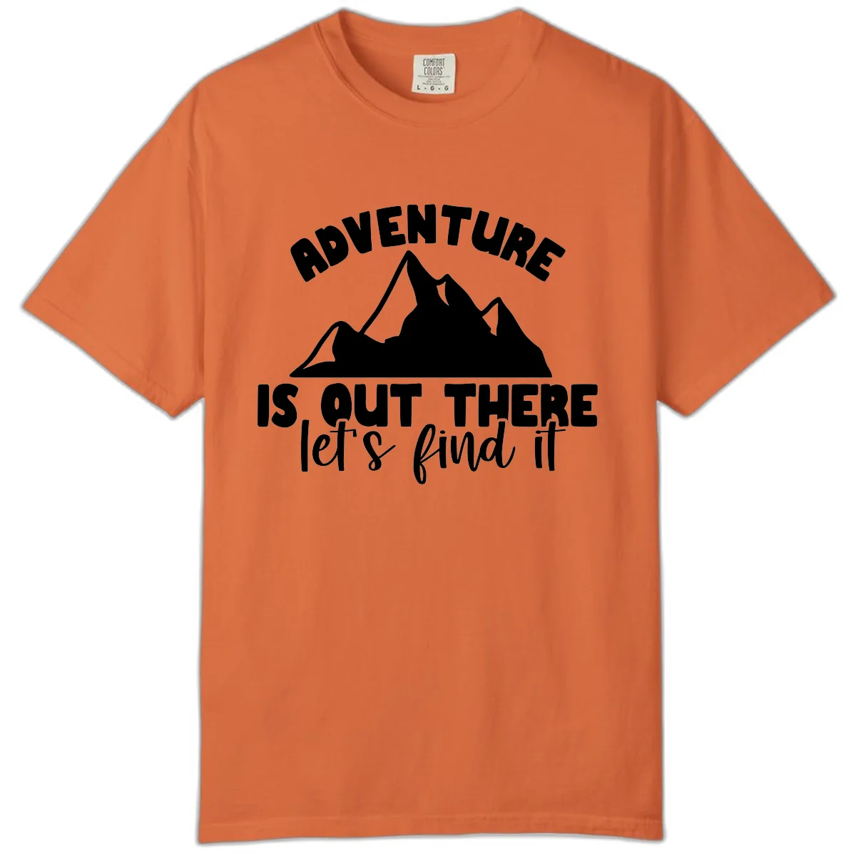Adventure Is Out There Mountain Comfort Color in Burnt Orange