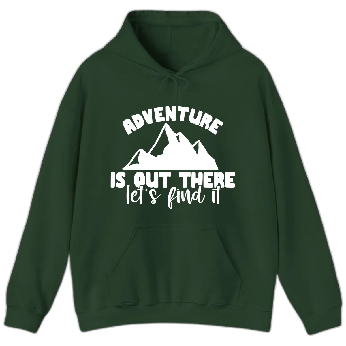 Adventure Is Out There Mountain Hoodie in Forest Green