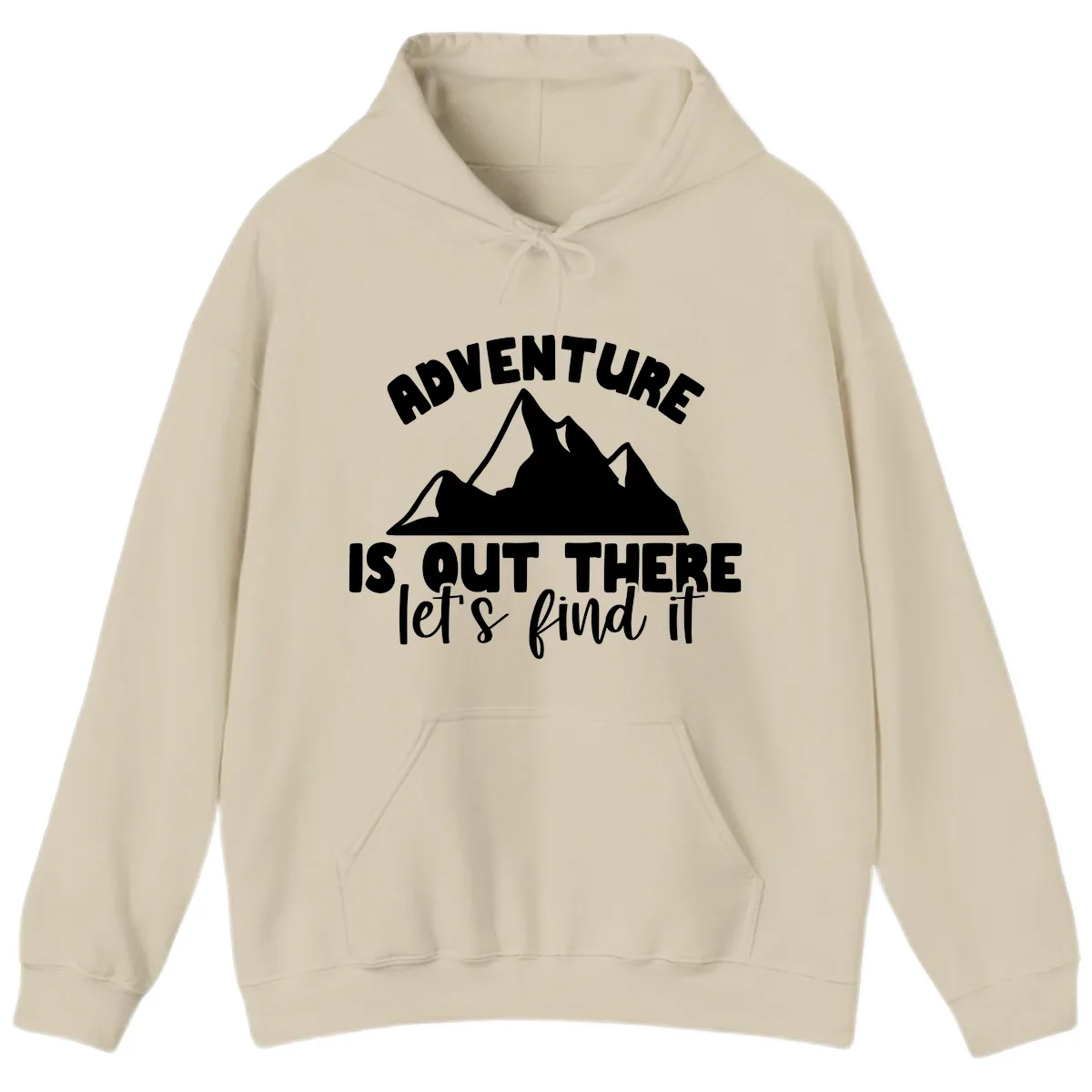 Adventure Is Out There Mountain Hoodie in Sand