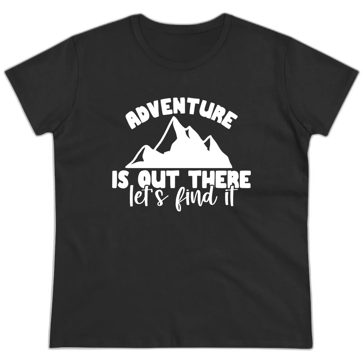 Adventure Is Out There Mountain Ladies Tee in Black
