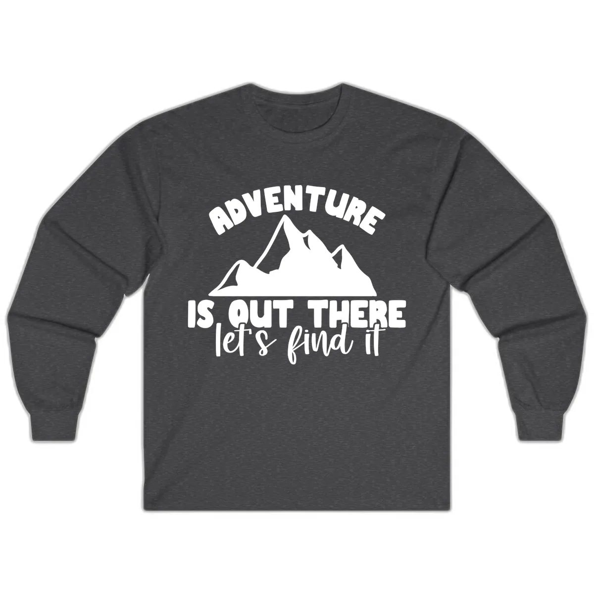 Adventure Is Out There Mountain Long Sleeve in Dark Heather