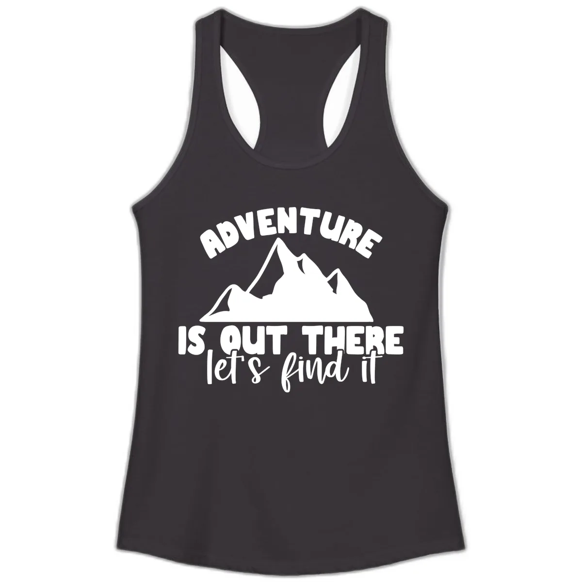 Adventure Is Out There Mountain Ladies Tank in Black