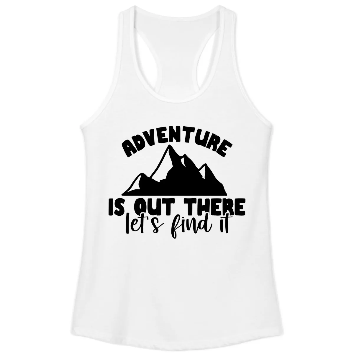 Adventure Is Out There Mountain Ladies Tank in White