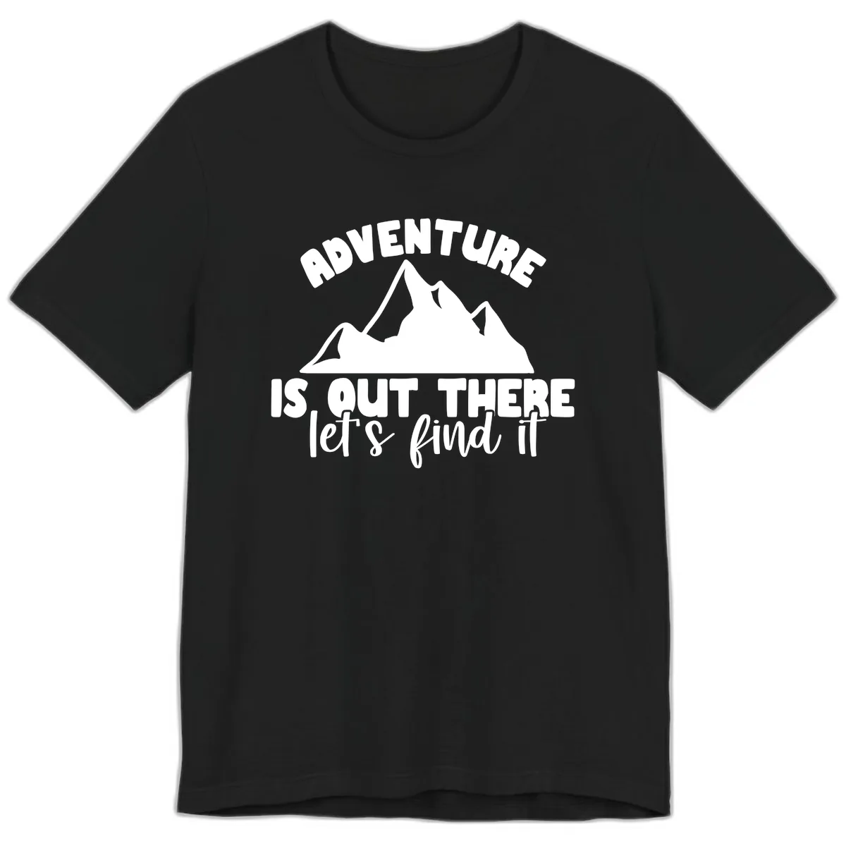 Adventure Is Out There Mountain Premium T-Shirt in Black