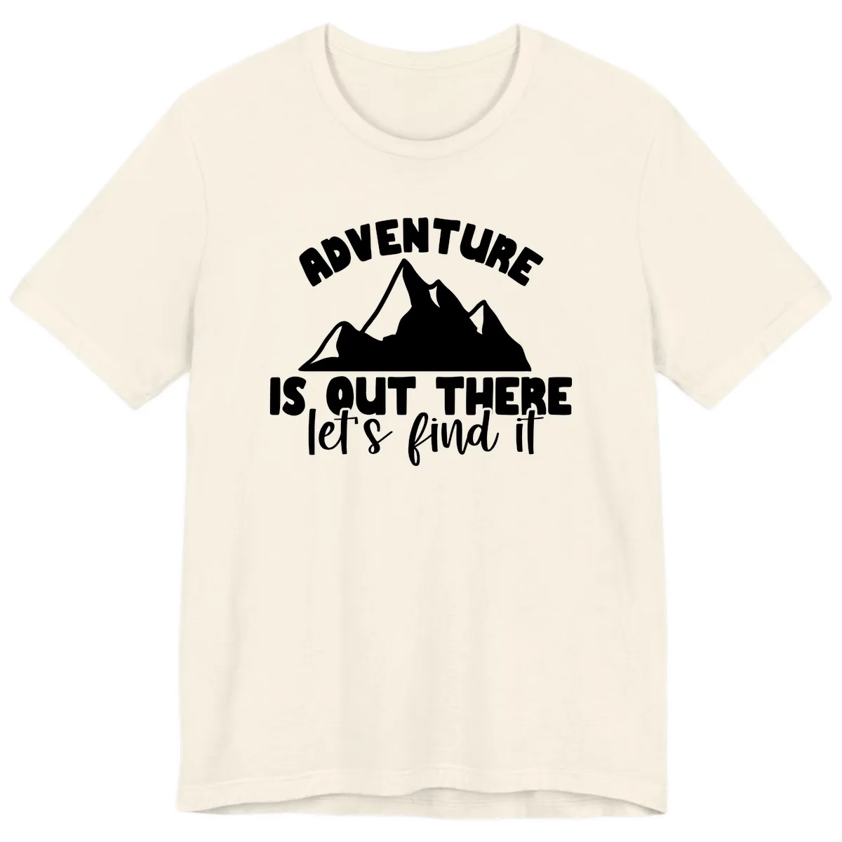 Adventure Is Out There Mountain Premium T-Shirt in Natural