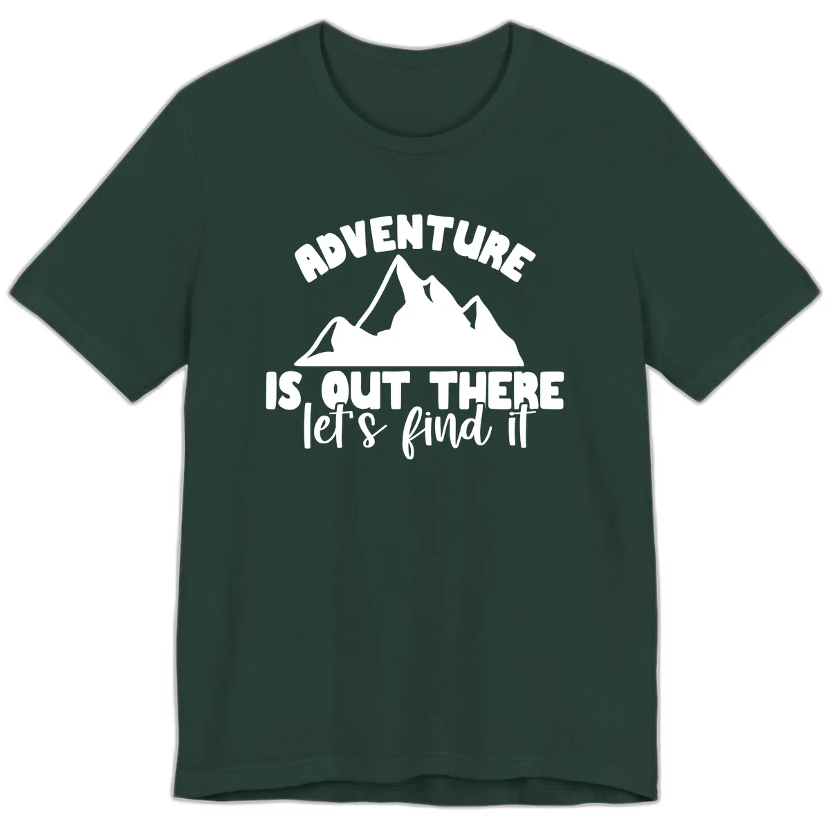 Adventure Is Out There Mountain Premium T-Shirt in Forest