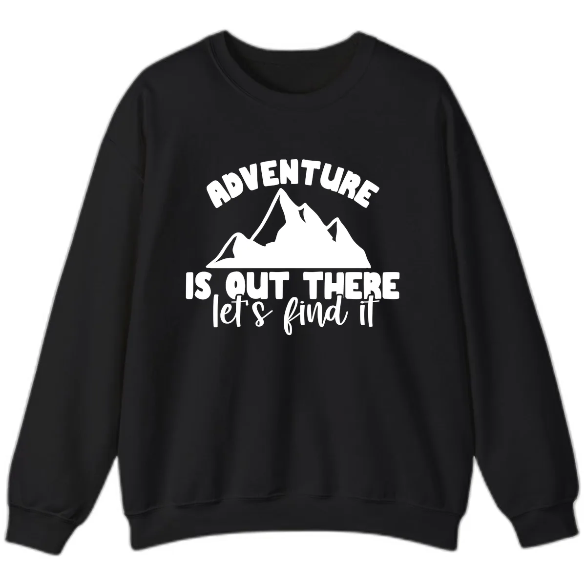 Adventure Is Out There Mountain Sweatshirt in Black