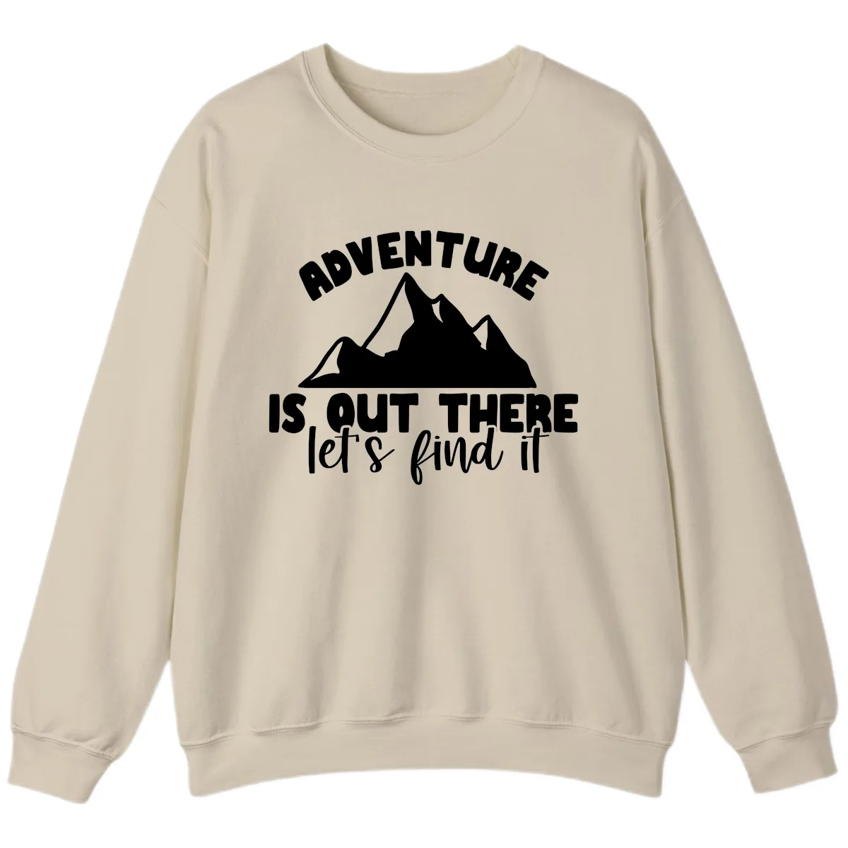 Adventure Is Out There Mountain Sweatshirt in Sand