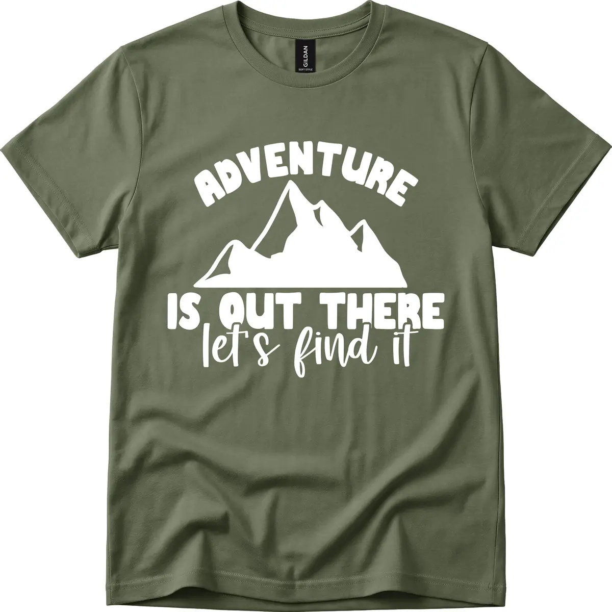 Adventure Is Out There Mountain T-Shirt in Military Green
