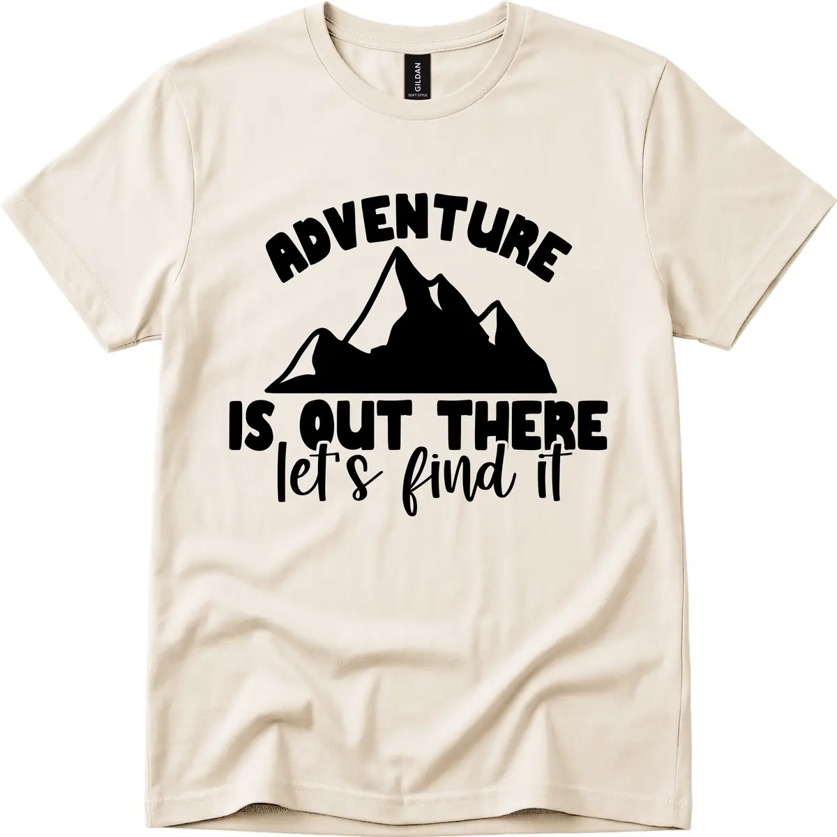 Adventure Is Out There Mountain T-Shirt in Natural