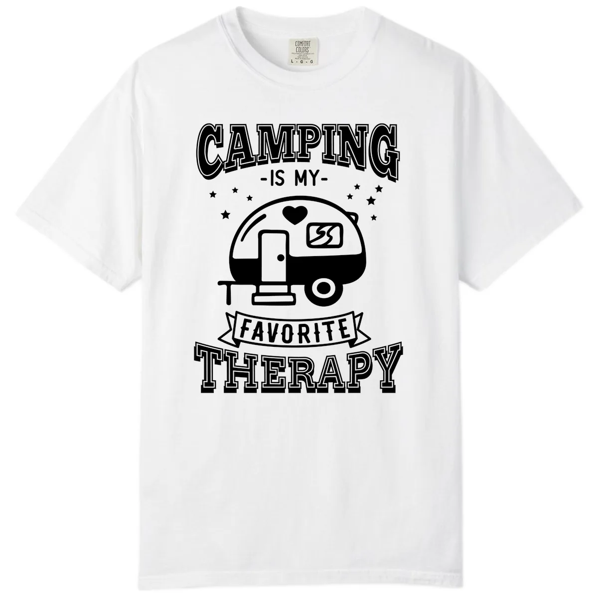 Camping Is My Favorite Therapy Comfort Color in White