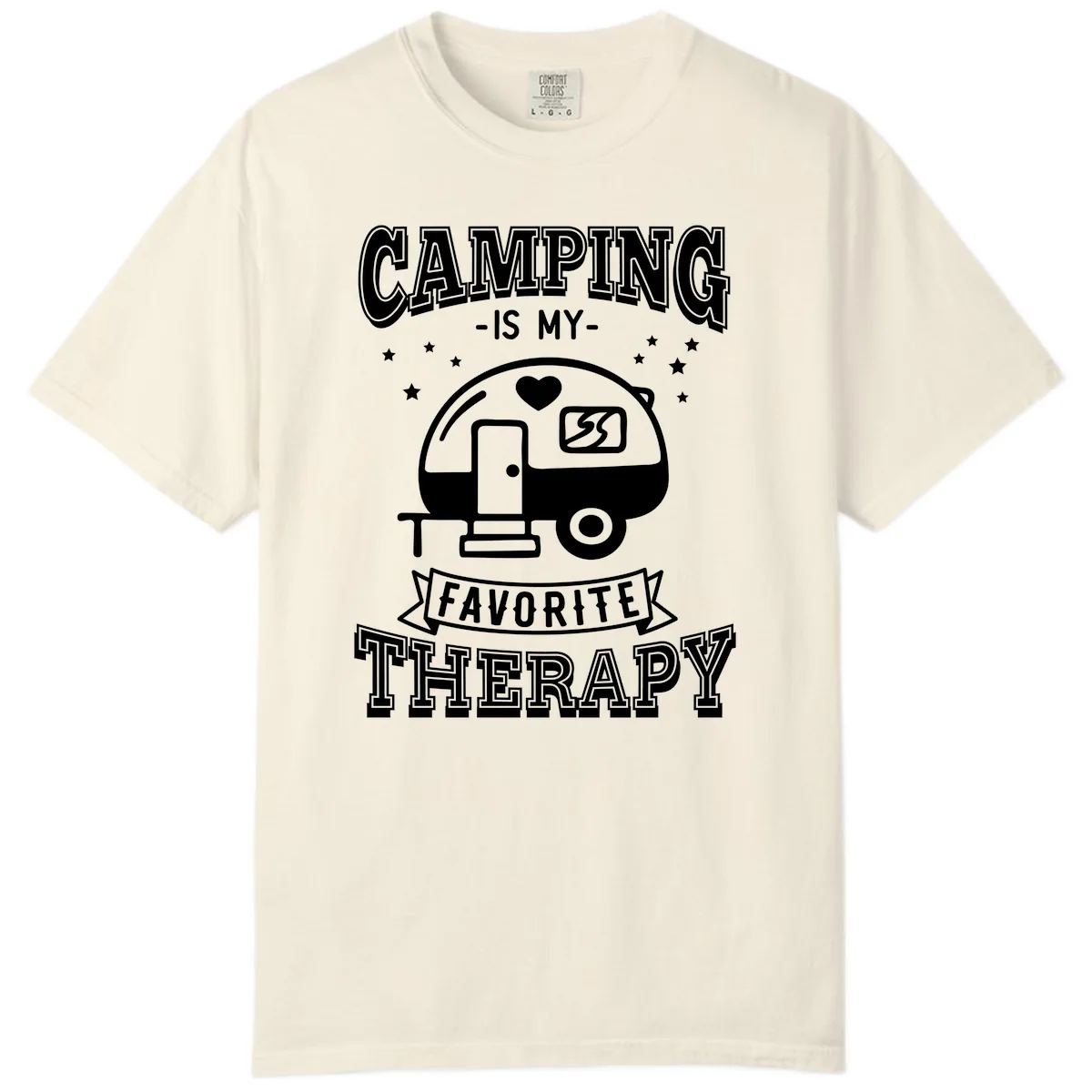 Camping Is My Favorite Therapy Comfort Color in Ivory