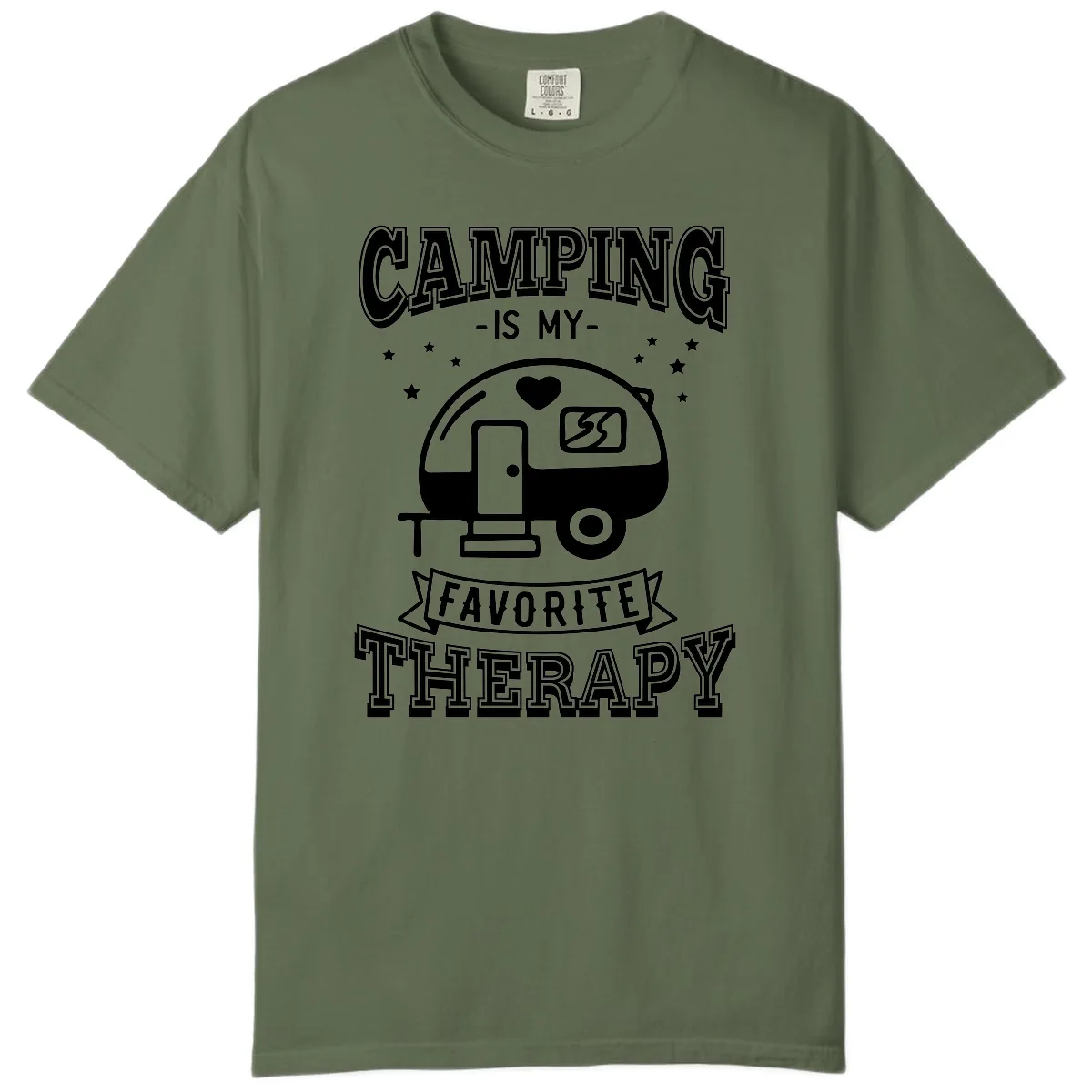 Camping Is My Favorite Therapy Comfort Color in Sage