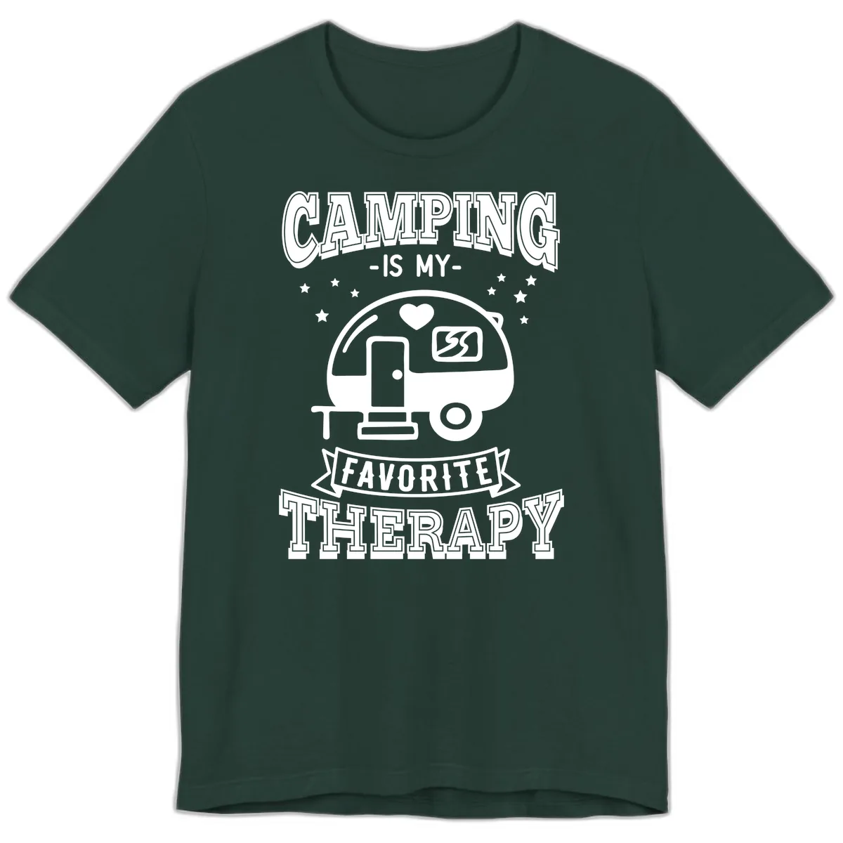 Camping Is My Favorite Therapy Premium T-Shirt in Forest