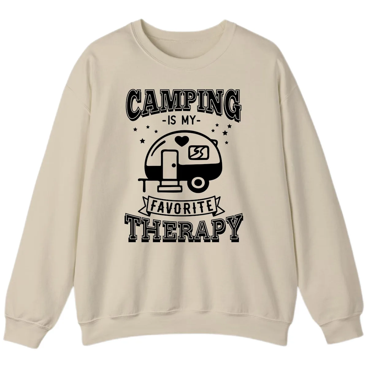 Camping Is My Favorite Therapy Sweatshirt in Sand