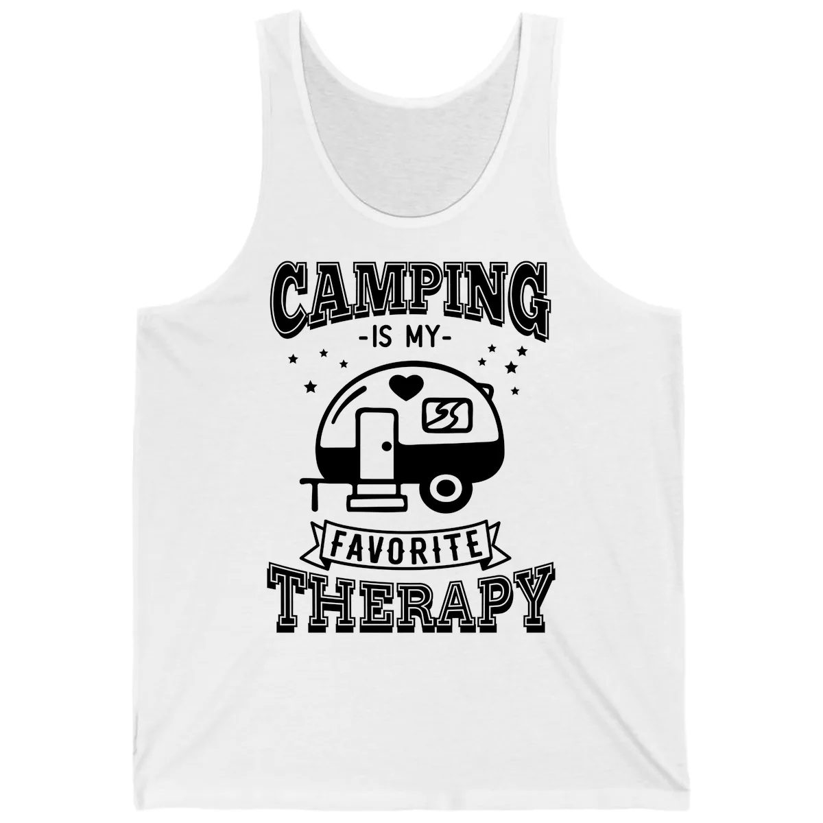 Camping Is My Favorite Therapy Tank in White