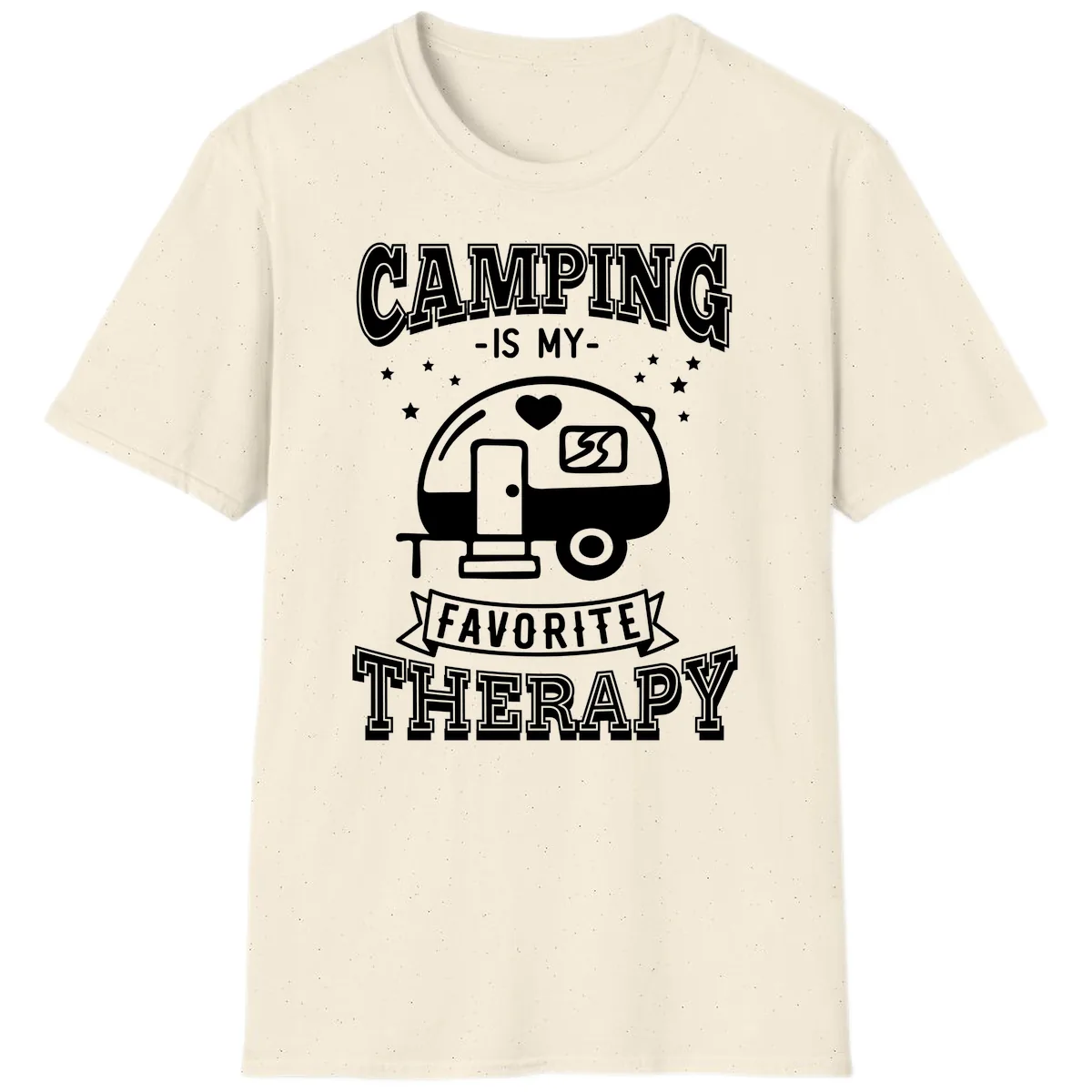 Camping Is My Favorite Therapy T-Shirt in Natural