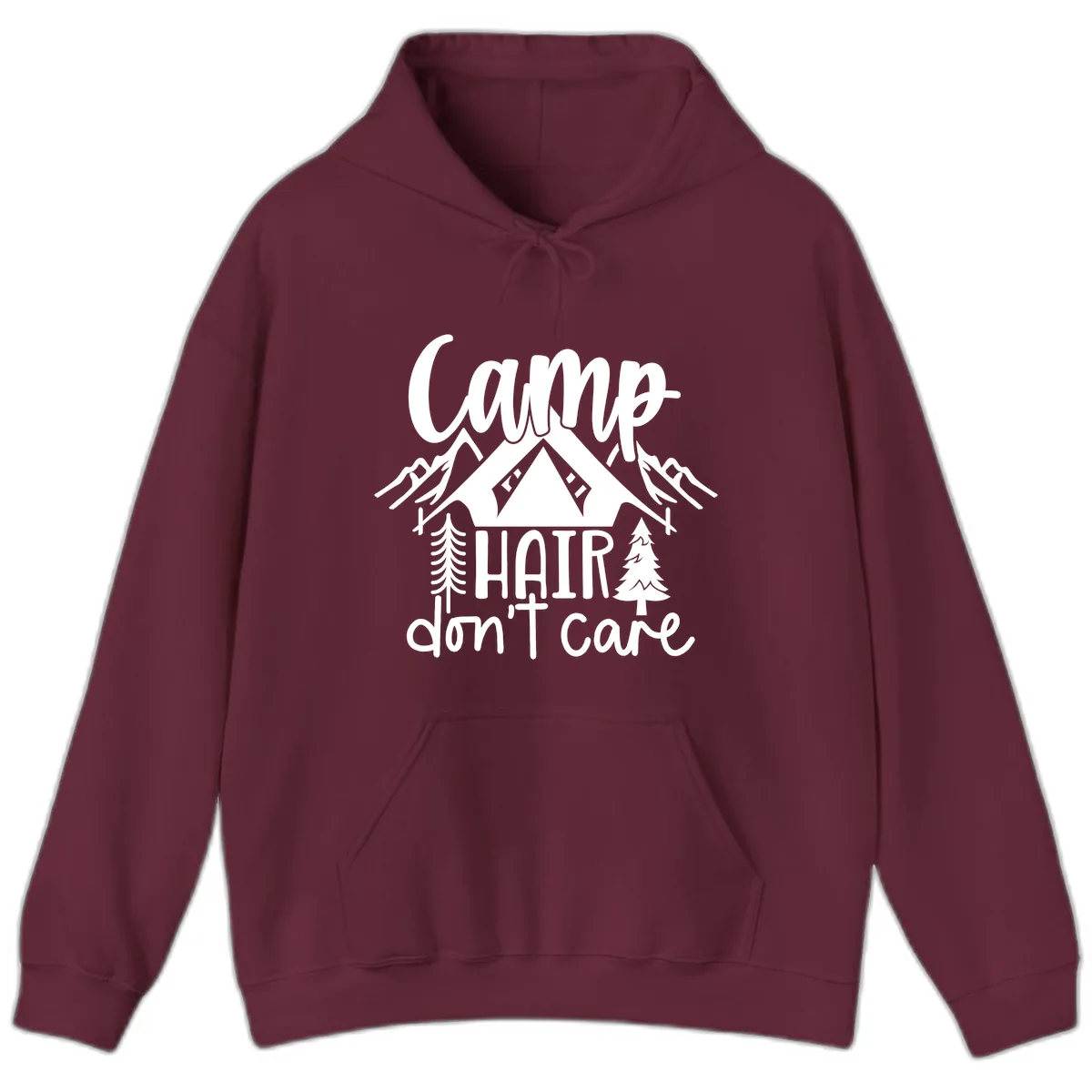 Camp Hair Don't Care Hoodie in Maroon