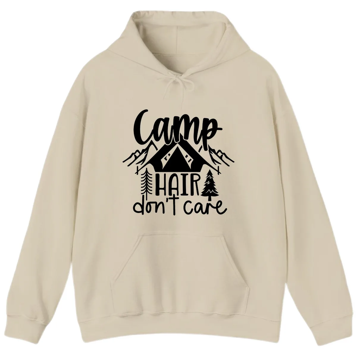 Camp Hair Don't Care Hoodie in Sand