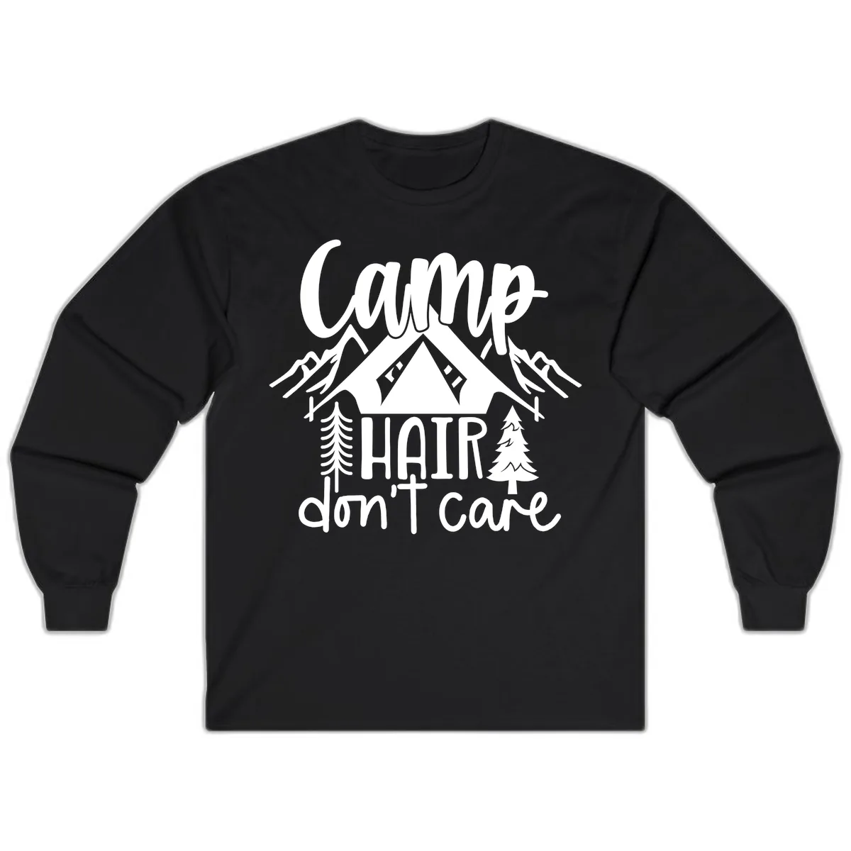 Camp Hair Don't Care Long Sleeve in Black