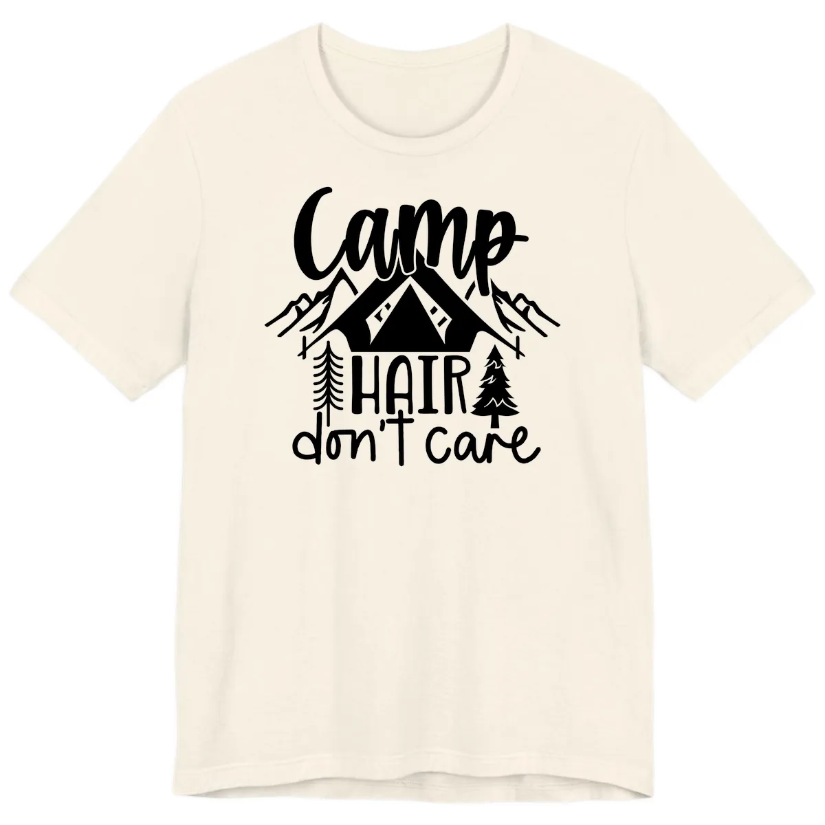 Camp Hair Don't Care Premium T-Shirt in Natural